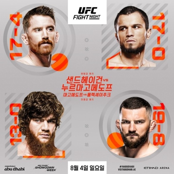 UFC 파이트 나이트 대회, 아부다비서 '역대급 라인업'으로 개최된다 썸네일 이미지