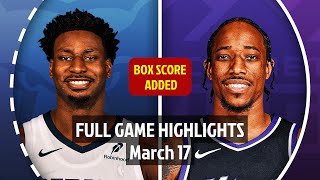 새크라멘토 킹스 vs 멤피스 그리즐리스 경기 하이라이트 이미지