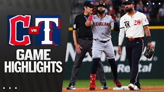 텍사스 레인저스 vs 클리블랜드 가디언스 경기 하이라이트 이미지